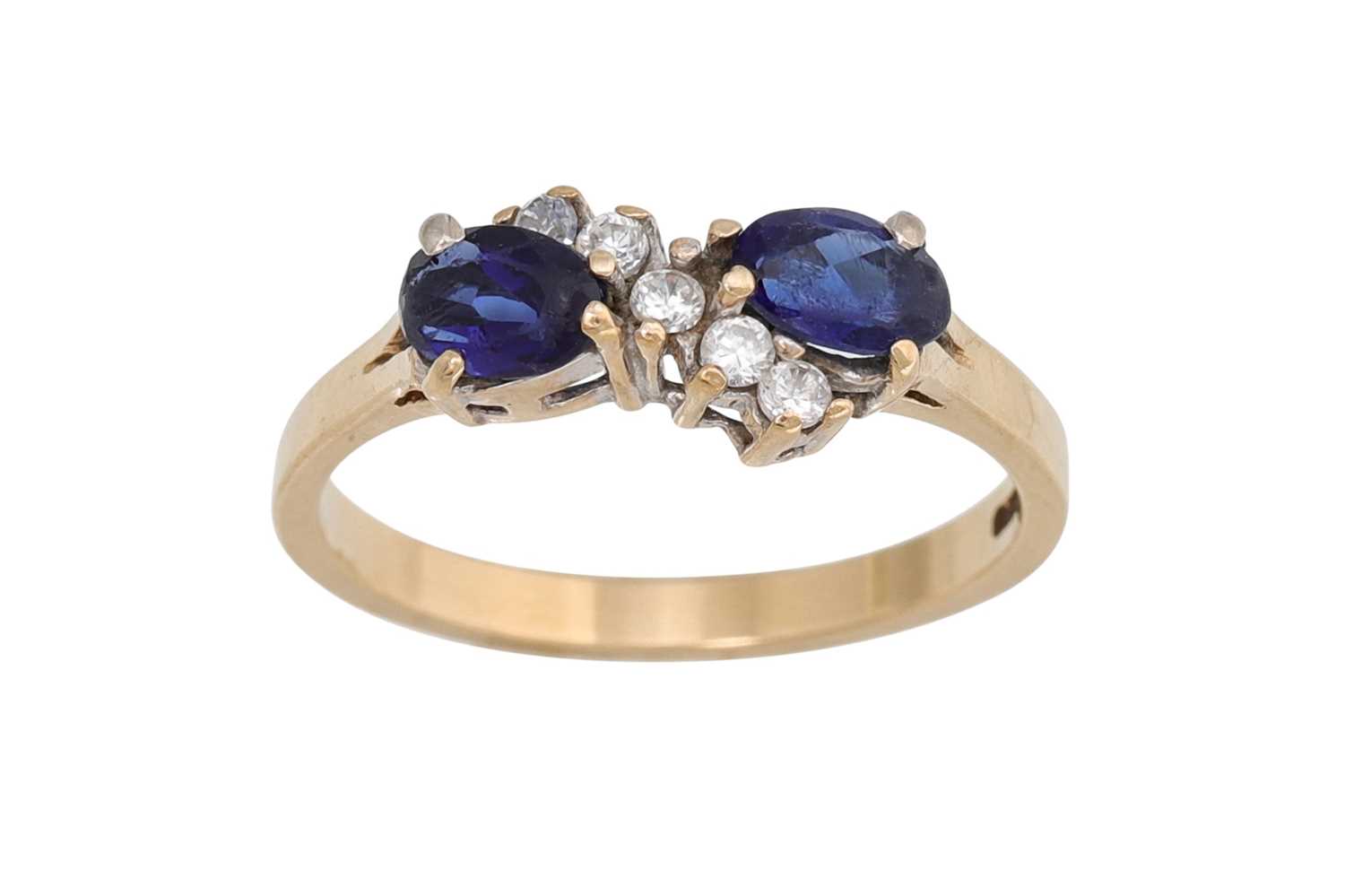 Lot 17 - A SAPPHIRE AND DIAMOND DRESS RING, mounted in...