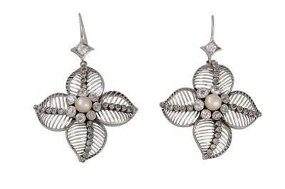 Lot 381 - A PAIR OF VINTAGE SCANDINAVIAN PEARL AND...