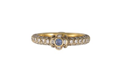 Lot 181 - A DIAMOND AND SAPPHIRE RING, mounted in 14ct...