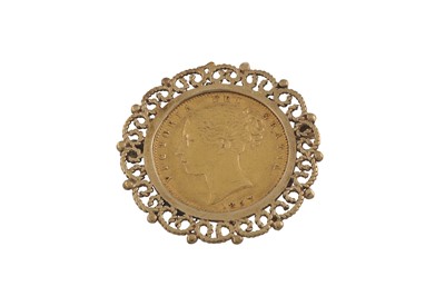 Lot 144 - AN 1857 VICTORIAN SHIELD BACK FULL SOVEREIGN...