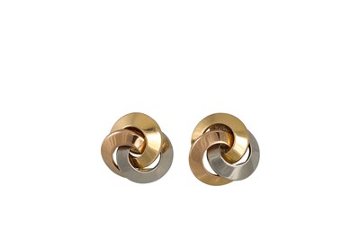 Lot 93 - A PAIR OF CARTIER TRINITY EAR STUDS, in...