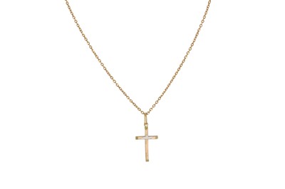 Lot 160 - AN 18CT GOLD CROSS, suspended from a 18ct gold...
