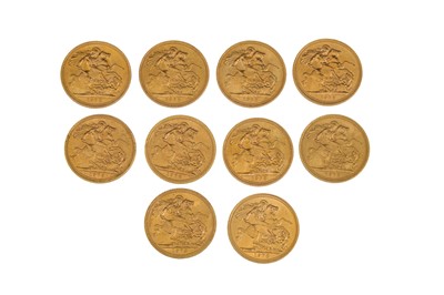 Lot 473 - 10 X 1978 FULL GOLD SOVEREIGN ENGLISH COINS,...