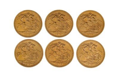 Lot 476 - 6 X 1978 FULL GOLD SOVEREIGN ENGLISH COINS,...