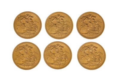 Lot 479 - 6 X 1978 FULL GOLD SOVEREIGN ENGLISH COINS,...