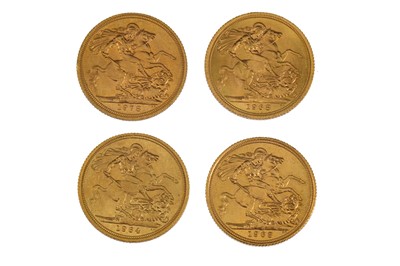 Lot 482 - 4 X FULL GOLD SOVEREIGN ENGLISH COINS (1964,...