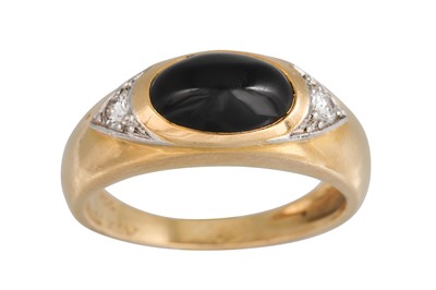 Lot 360 - A VAN CLEEF & ARPELS ONYX AND DIAMOND RING,...