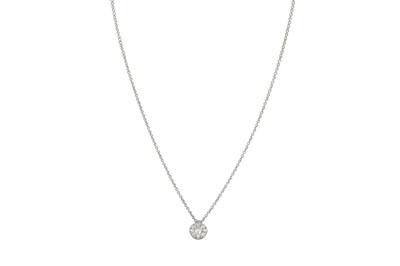 Lot 188 - A DIAMOND CLUSTER PENDANT, on a 18ct white...
