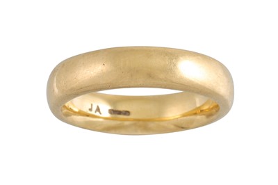 Lot 227 - AN 18CT GOLD PLAIN BAND RING, 10 g., size P