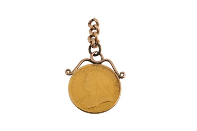 Lot 400 - A VICTORIAN GOLD £2 COIN PENDANT, Veil head,...