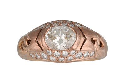 Lot 408 - A DIAMOND SET RING, with an oval diamond to...