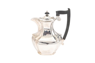 Lot 369 - A PRE-WAR SILVER HOT WATER/COFFEE POT, of...