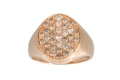 Lot 270 - A DIAMOND CLUSTER RING, pave set with...