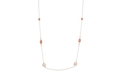 Lot 279 - A PINK CORAL NECKLACE, cabochon and beaded...
