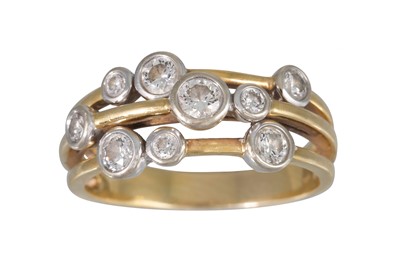 Lot 319 - A DIAMOND CLUSTER DRESS RING, the nine...