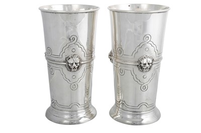 Lot 187 - A PAIR OF FINE QUALITY VICTORIAN SILVER VASES,...