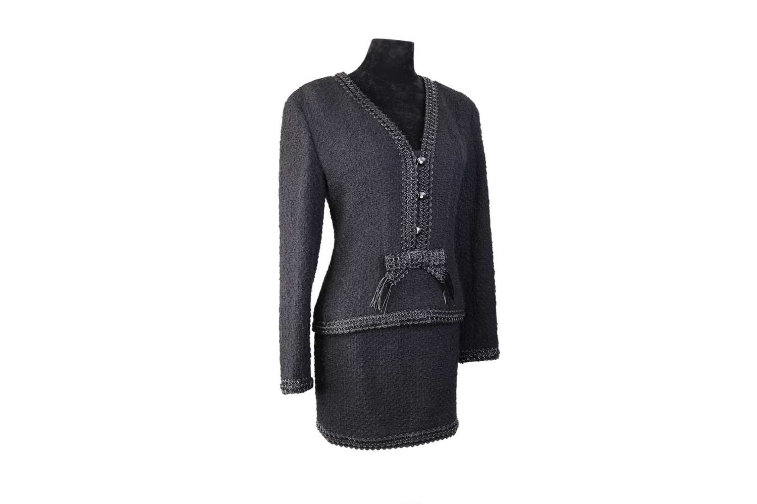 Chanel 10P 2010 Spring EcruBlack Tweed Jacket matching Dress 2 Piece   HelensChanel