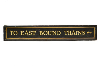 Lot 440 - A VINTAGE NEW YORK CITY TRAIN SIGN, ca. 1940s,...