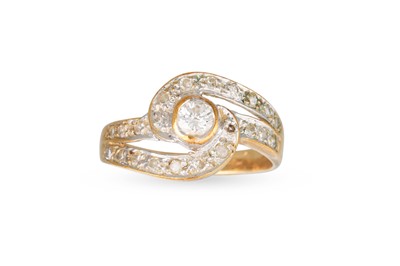 Lot 429 - A DIAMOND SET CLUSTER SWIRL RING, set with...