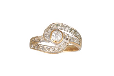 Lot 70 - A DIAMOND SET CLUSTER SWIRL RING, set with...