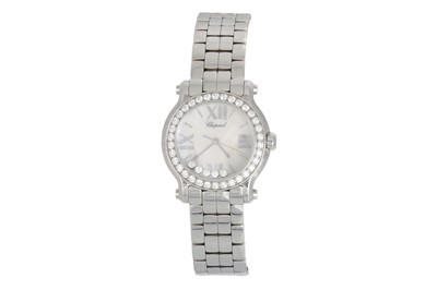 Lot 481 - A LADY'S STAINLESS STEEL CHOPARD 'HAPPY SPORT'...