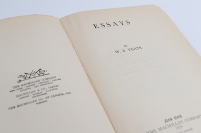 Lot 246 - W.B. YEATS, Essays: Macmillan & Co., New York,...