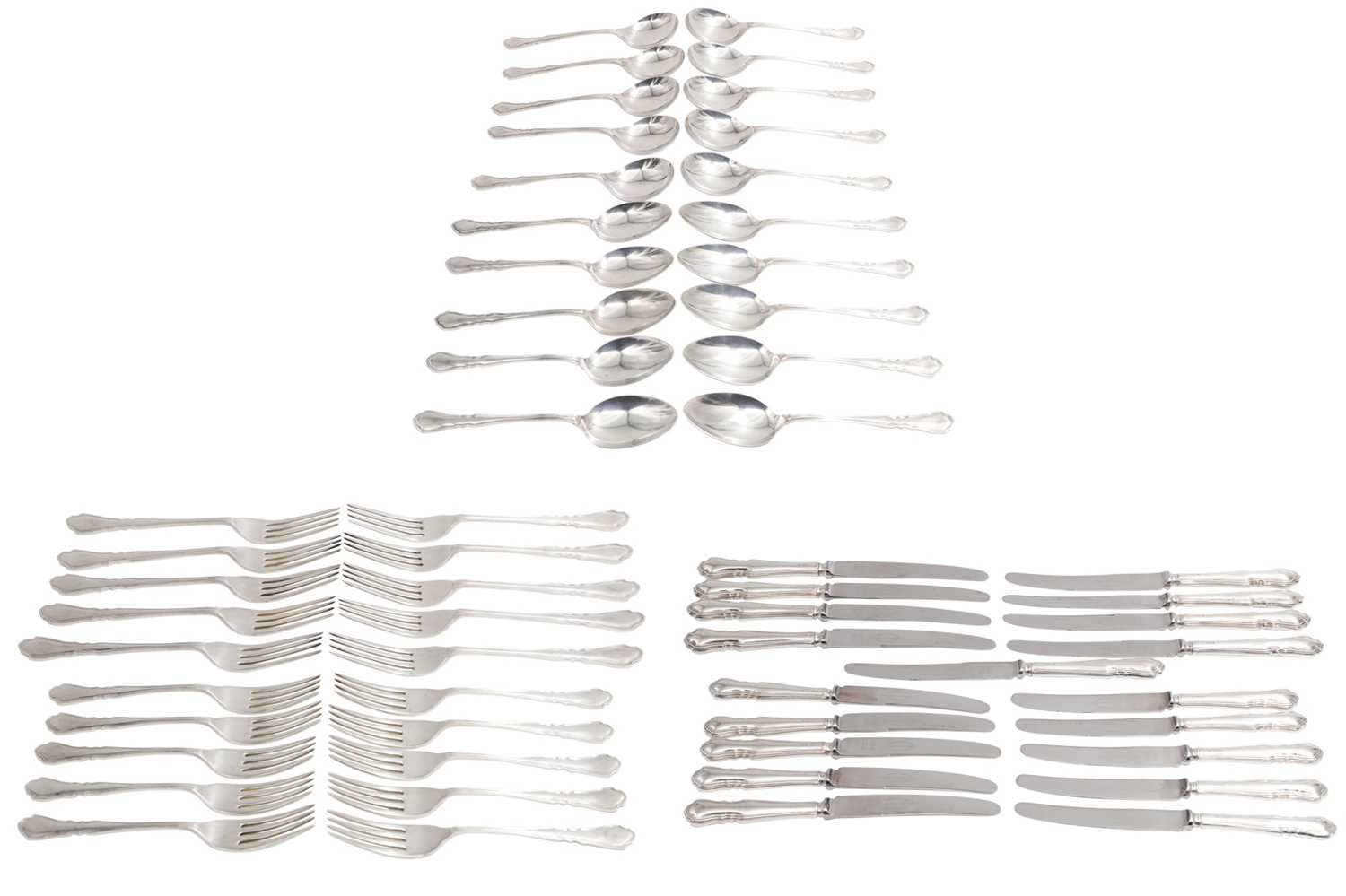 Lot 485 - A MODERN CANTEEN OF SILVER CUTLERY, By Emile...