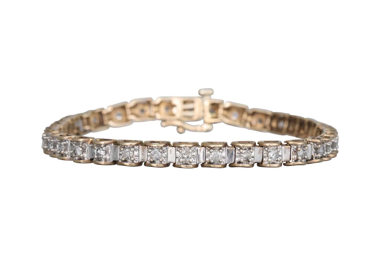Lot 91 - A DIAMOND SET LINE BRACELET, thirty-eight
