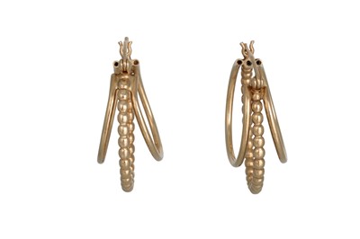 Lot 42 - A PAIR OF 9CT GOLD EARRINGS, together with a...