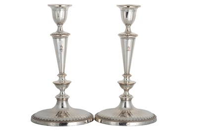 Lot 495 - A PAIR OF GEORGE III NEOCLASSICAL CANDLE...