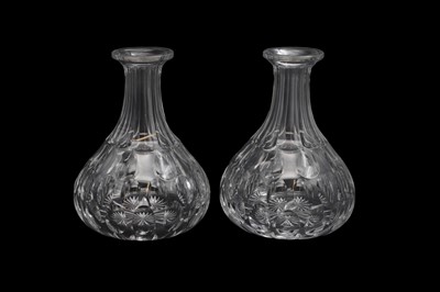 Lot 502 - A PAIR OF VICTORIAN CRYSTAL WATER DECANTERS,...