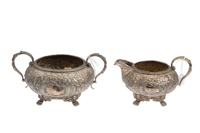 Lot 540 - A GEORGE IV SILVER MILK JUG AND SUGAR BOWL,...