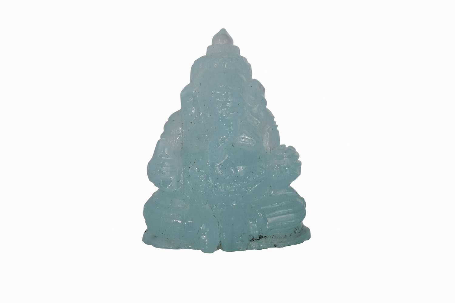 Lot 89 - A CARVED BUDDHA, in blue mineral