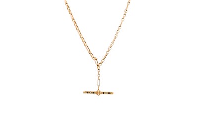 Lot 255 - A 9CT YELLOW GOLD FANCY LINK NECK CHAIN,...