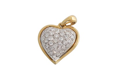 Lot 271 - A DIAMOND HEART SHAPED PENDANT, pavé set with...
