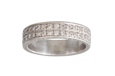 Lot 219 - A TWO ROWED DIAMOND ETERNITY RING, mounted in...