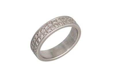 Lot 337 - A TWO ROWED DIAMOND ETERNITY RING, mounted in...