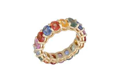 Lot 291 - A MULTICOLOURED SAPPHIRE ETERNITY RING,...