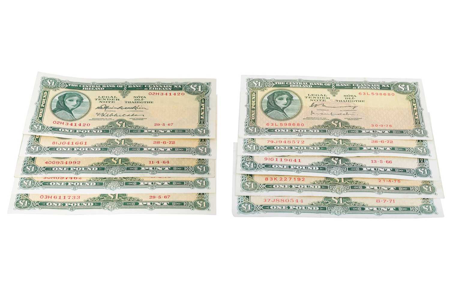 Lot 473 - A COLLECTION OF TEN LADY LAVERY ONE POUND...