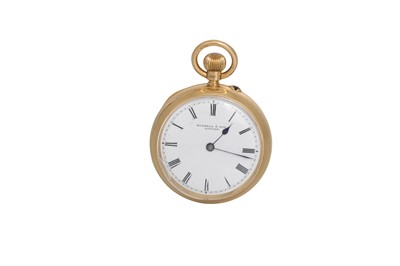 Lot 405 - AN 18CT GOLD RUSSELL & SON POCKET WATCH, white...