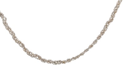 Lot 119 - AN 18CT WHITE GOLD CHAIN, fine twisted design,...