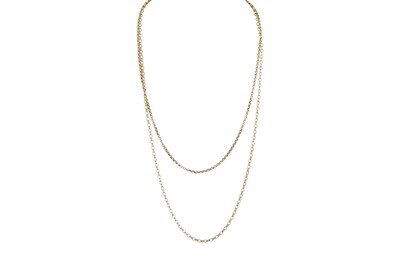 Lot 124 - TWO 9CT YELLOW GOLD CHAINS, curb link, 10.2 g.