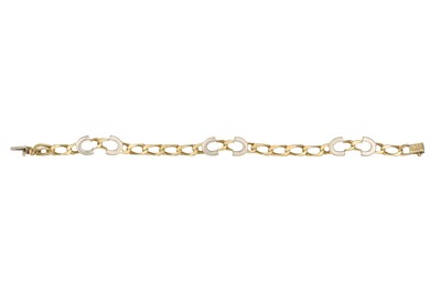 Lot 324 - A GOLD BRACELET, in 18ct white and yellow gold,...