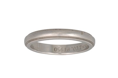 Lot 363 - A TIFFANY & CO. PLATINUM BAND, stamped, in...