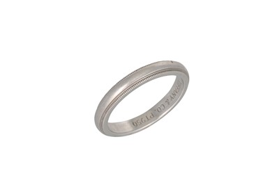 Lot 363 - A TIFFANY & CO. PLATINUM BAND, stamped, in...