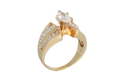 Lot 287 - A DIAMOND SET RING, the marquise cut diamond...