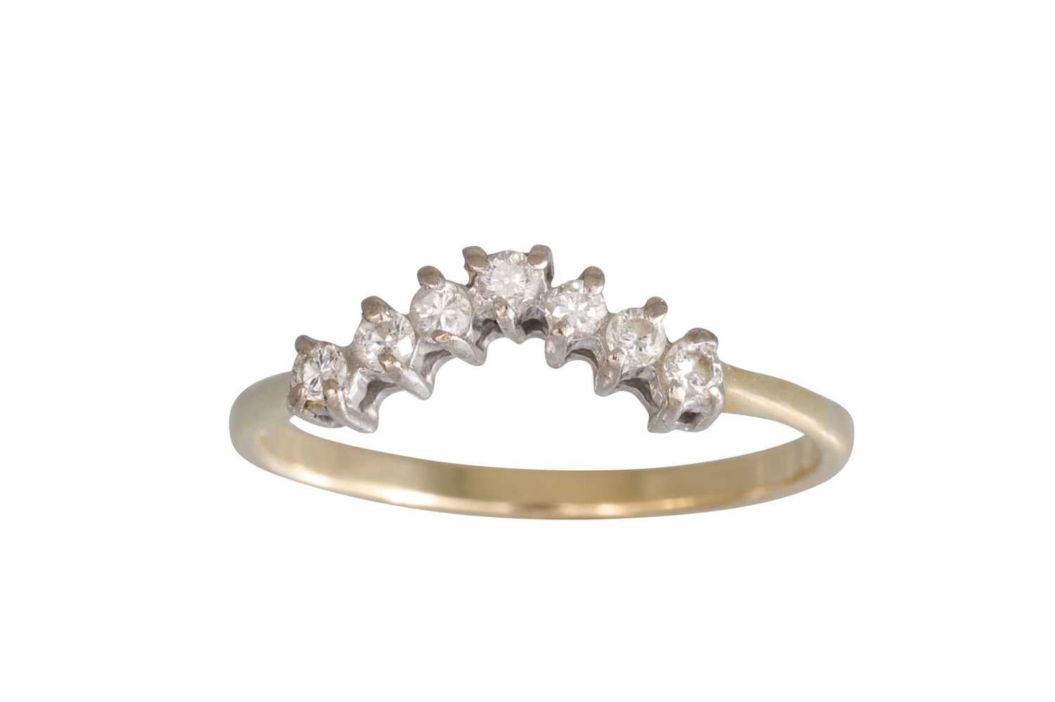 Lot 52 - A SEVEN STONE DIAMOND RING, mounted in 9ct...