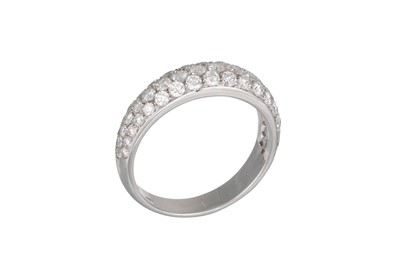 Lot 145 - A TWO ROWED DIAMOND SET RING, the brilliant...