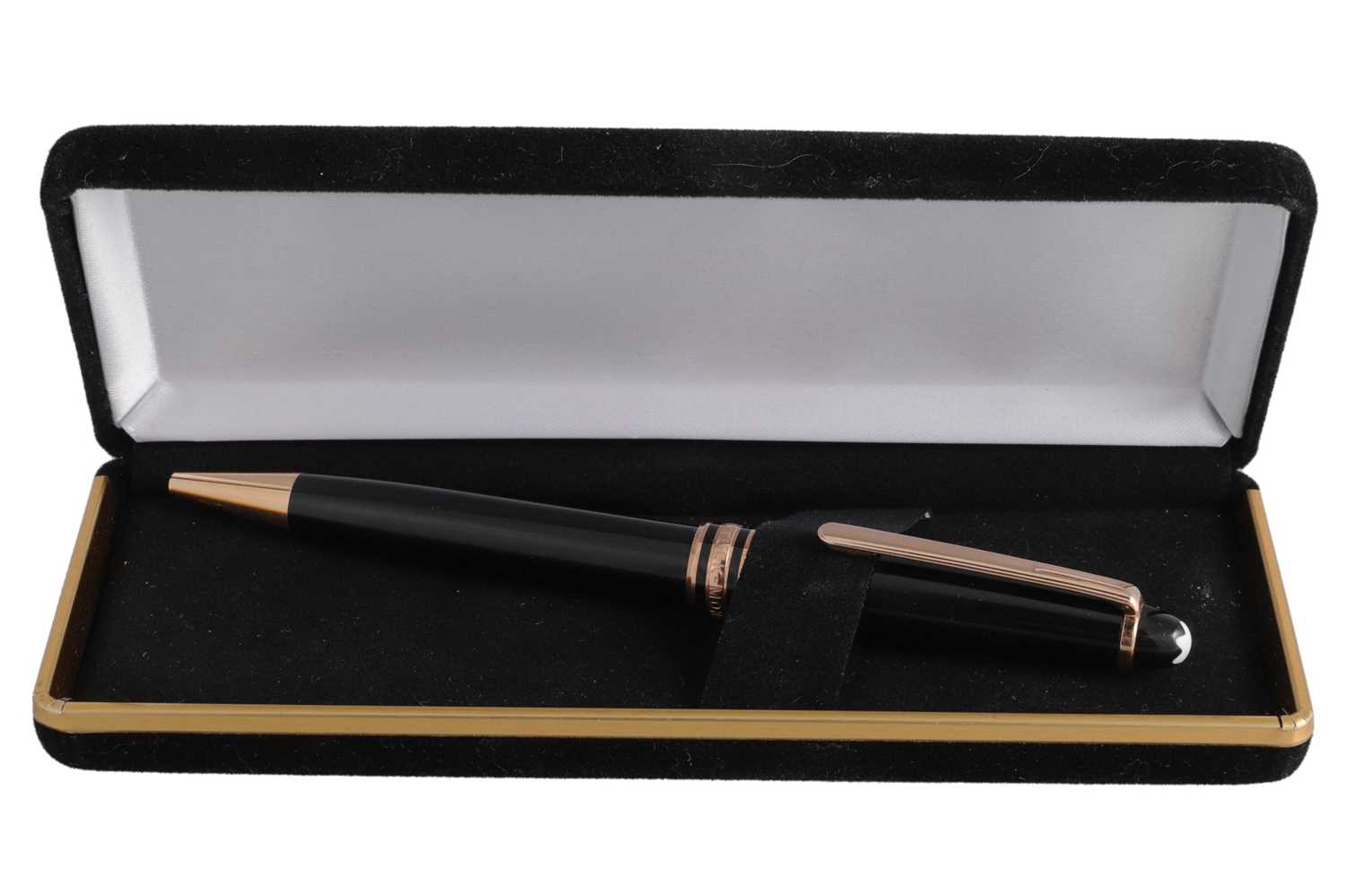 Lot 554 - A BLACK MONT BLANC MEISTER STUCK GOLD COATED...