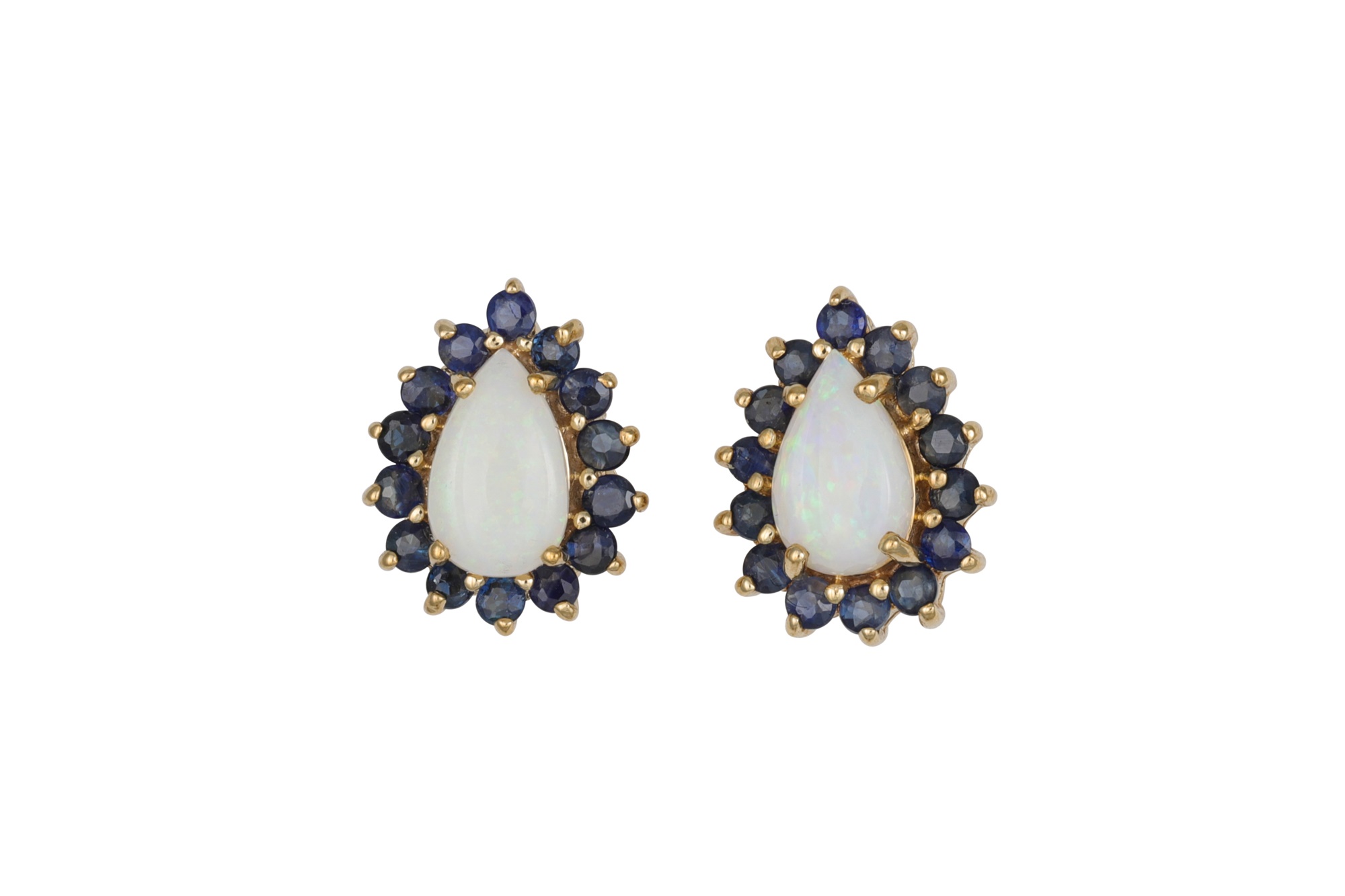 Opal hot sale sapphire earrings